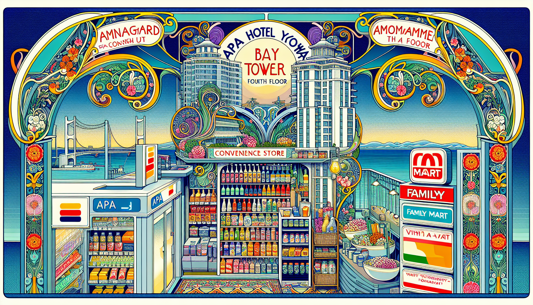 館内のコンビニはファミリーマートで、4階にあります