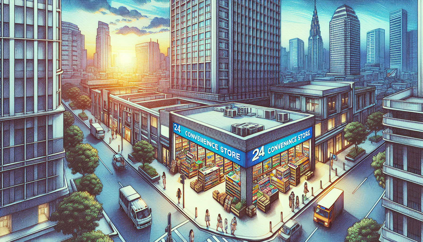 館内は24時間の無人ミニコンビニが利用できます